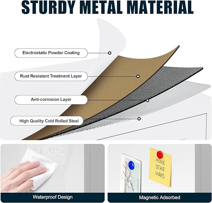 61" Tall Farmhouse Metal Pantry Cabinet, Kitchen Pantry Storage Cabinets with 2 Barn Door and Adjustable Shelves,Metal Pantry Storage Cabinet,for Kitchen,Laundry Room,Home Office,Kids Room (White)-CasaMuseHome