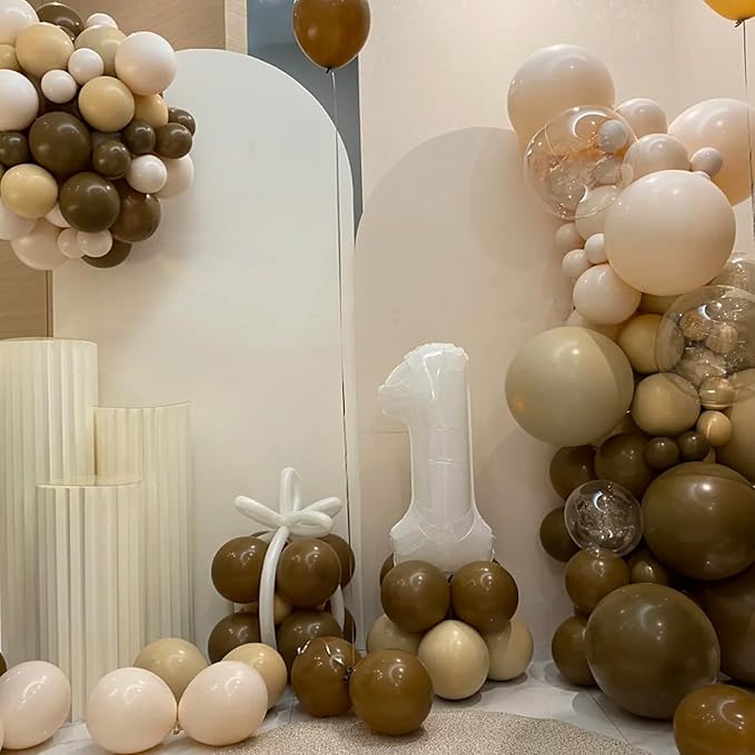 130pcs Brown Balloons Different Sizes 18" 12" 10" 5" Dark Brown Party Latex Balloons for Birthday Baby Shower Gender Reveal Graduation Wedding Anniversary Party Decorations-CasaMuseHome