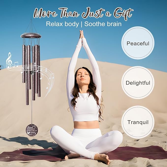 25''Wind Chimes,Best Friend Birthday Gifts for Women, Woman, Thanksgiving,Christmas Day Gifts Ideas for Friendship Rreminder.-CasaMuseHome