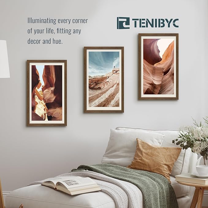 14x24 Picture Frame 3 Pack - Brown Woodgrain, Wood Poster Frame, Gallery Poster Frame - Wall Hanging-CasaMuseHome