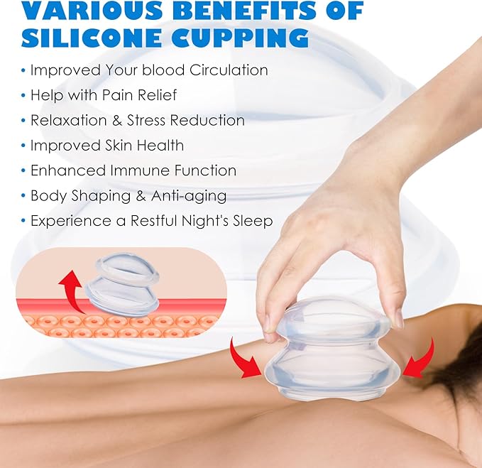 15pcs Cupping Therapy Set-Professional Silicone Cupping, Suitable for Facial Body Massage/Deep Myofascial Release/Pain Relief/Muscle Relaxation & More (Clear,15pcs)-CasaMuseHome
