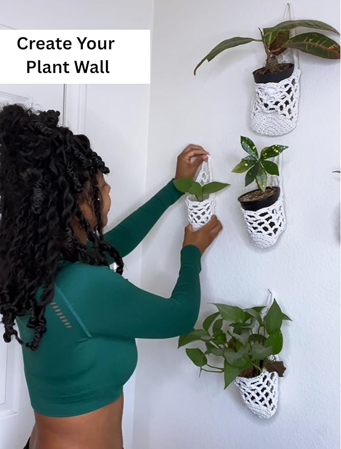 3PK Wall Planters for Indoor Plants, Macrame Plant Hanger | Wall Planter, Plant Hanger, Hanging Planter (3PK, for 4 inch Pot)-CasaMuseHome