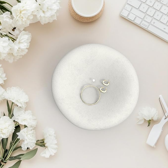 6.3 Inch Concrete Bowl, Modern Decorative Home Decor, Jewelry Tray, Asymmetrical Concrete Organic Bowl, Minimalist Tray-CasaMuseHome