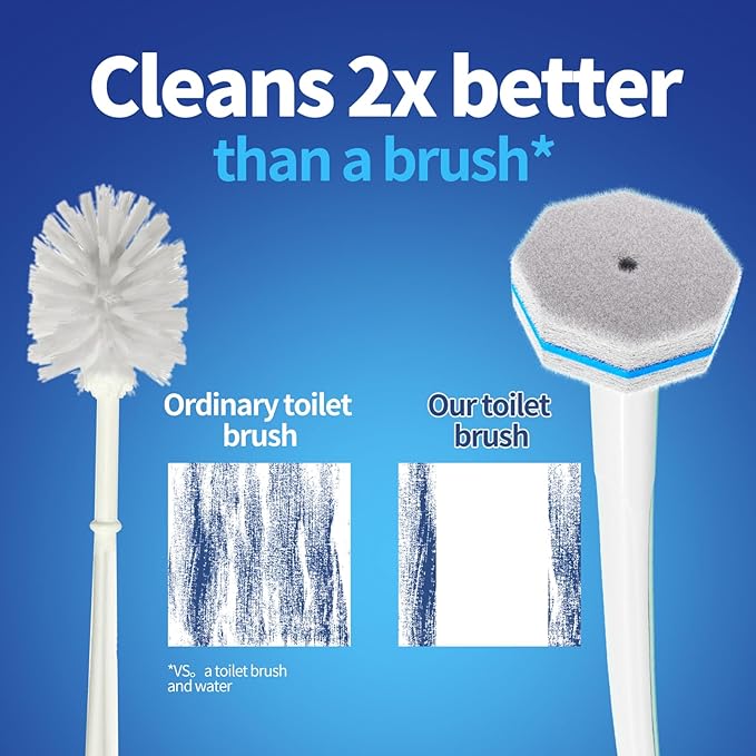 60pc Refills Disposable Toilet mats Brush Cleaning System, Toilet Cleaning Brush, 60 Replacement Brush Heads, No Handle or Base，Toliet Wand Refills,Toilet Bowl Clean Refill Pads,Toilet Scrubber Refill-CasaMuseHome