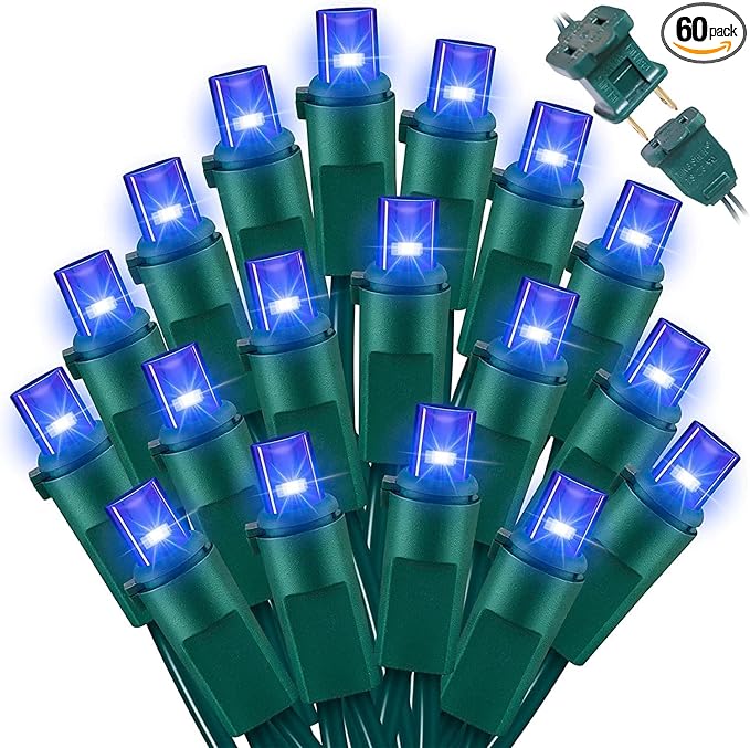 60 Count Blue - String Lights - LED Christmas Lights, Mini led Lights for Indoor Outdoor Home Holiday Party Wedding Independence Day Decoration-CasaMuseHome
