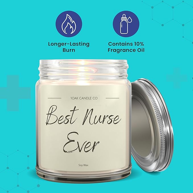 1OAK Vanilla Scented Nurse Candle - Best Nurse Gifts for Women, Men - RN Graduation Gift-CasaMuseHome
