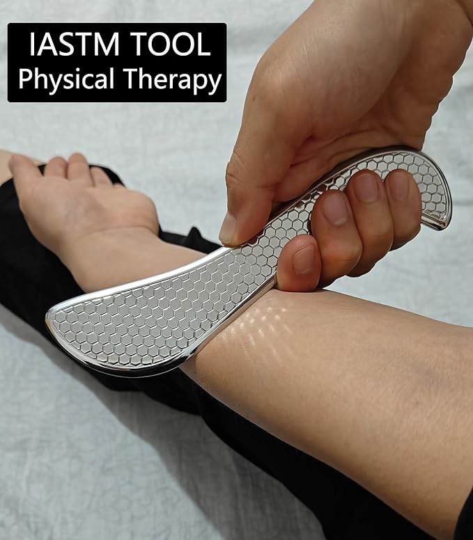 4 in 1 Stainless Steel Muscle Scraper Tool Set, IASTM Physical Therapy Massage Tools, Gua Sha Massage Scraping Tool with Storage Case-CasaMuseHome