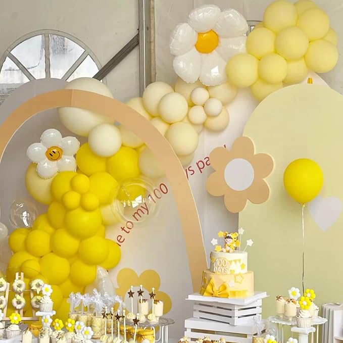 130pcs Mustard Yellow Balloons Different Sizes 18" 12" 10" 5" Lemon Yellow Latex Balloon Garland Arch Kit for Birthday Baby Shower Graduation Wedding Gender Reveal Party Decorations-CasaMuseHome