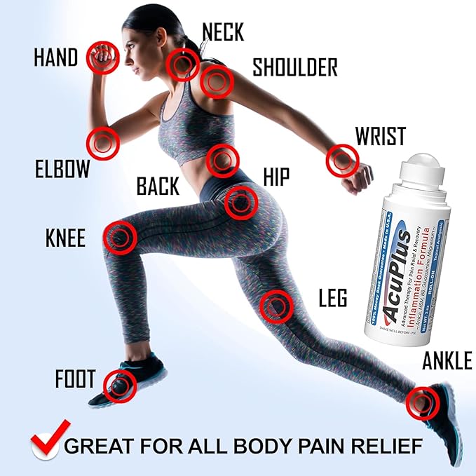 AcuPlus - Pain Relief Roll On - Topical Anti Inflammatory to Soothe Muscles & Joints - Arthritis Pain Reliever, Bursitis, Tendonitis Cream - TSA Compliant, Convenient Roll On - 3 fl. oz. (Pack of 1)-CasaMuseHome
