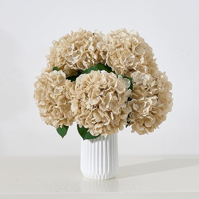8pcs Fake Flowers Silk Hydrangea Artificial Flowers Bouquets Faux Hydrangea Stems for Home Table Centerpieces Wedding Party Decoration-CasaMuseHome