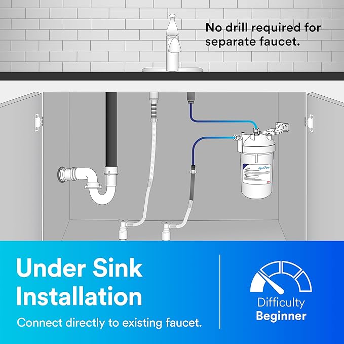 3M Aqua-Pure Under Sink Water Filter System AP200, Full Flow-CasaMuseHome