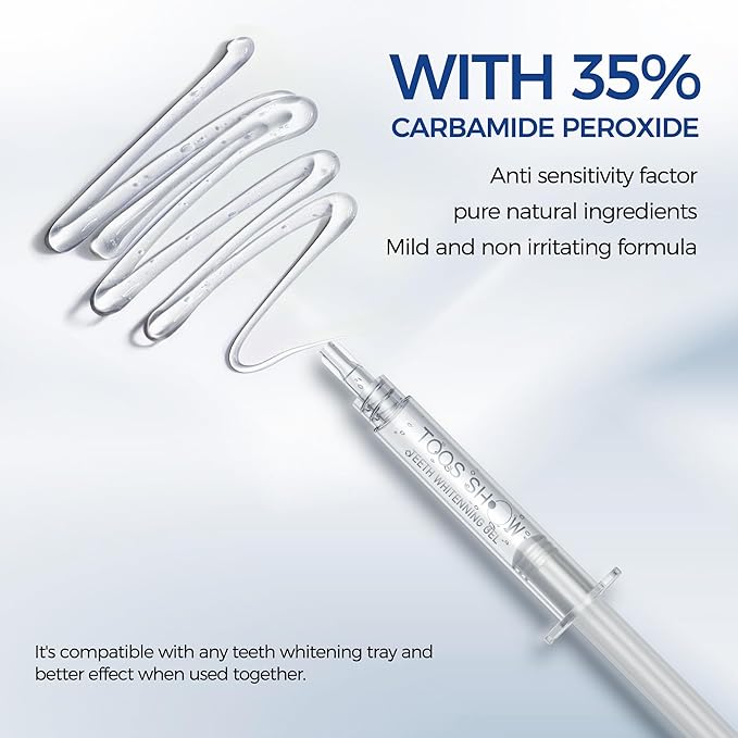 5 x Teeth Whitening Gel (4+1 Desensitizing Gel), No Sensitivity Teeth Whitening Gel Kit, Effective Teeth Whitener, Travel-Friendly Tooth Whitening Pen, Carbamide Peroxide Tooth Bleaching-CasaMuseHome