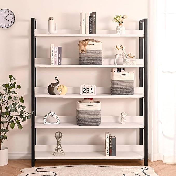 11 Inch Cube Storage Bins, Storage Cube Organizer Bins, Woven Cotton Rope Basket for Storage, Storage Baskets for Organizing Shelves, Grey Baskets for Toys, Gradient Grey (Pack of 3)-CasaMuseHome