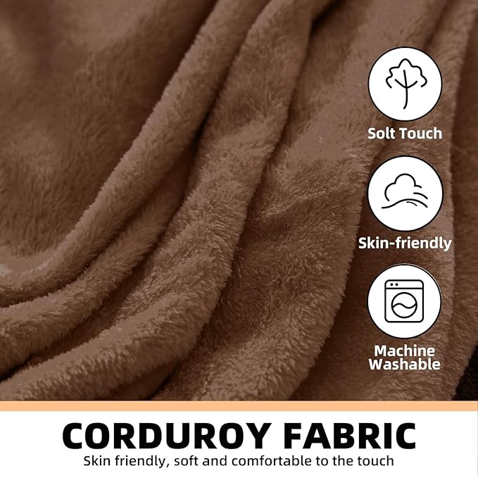 6FT,Oversized Bean Bag Chairs for Adults,Giant beanbag with Filler Included，Fluffy Memory Foam,Soft and Comfy Corduroy Fabric,Gaming Chairs Suitable for Living Room and Bedroom (Coffee Color, 6 Foot)-CasaMuseHome