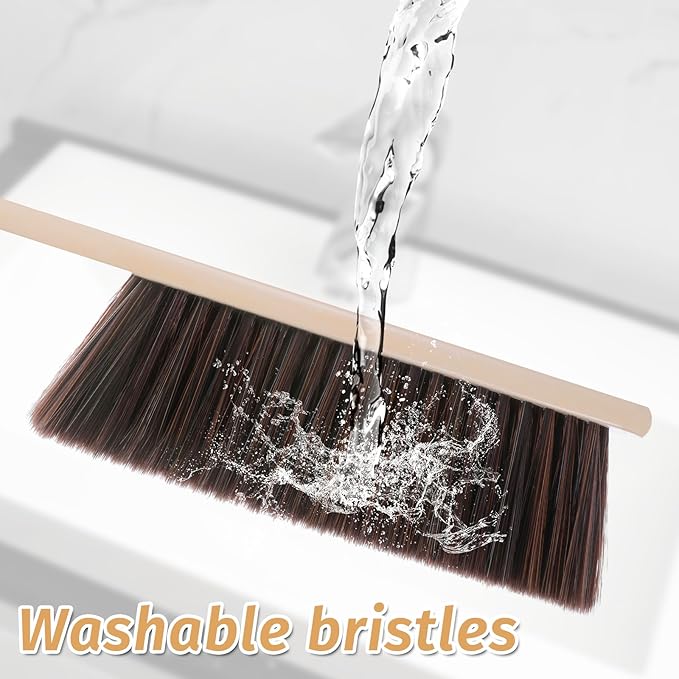 8 Pieces Woooden Dust Brush Hand Broom Bulk Bench Brush with Long Wood Handle Soft Bristle Whisk Broom for Counter Bed Sofa Bench Car Fireplace Clothes Household Cleaning-CasaMuseHome