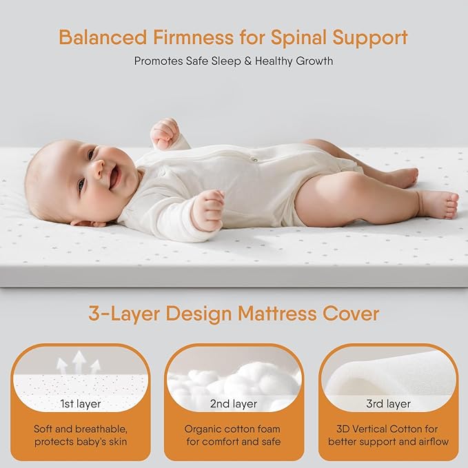 3-in-1 Baby Bassinet, Rocking Bassinet, Bedside Bassinet for Baby, Stable and Secure Bassinet Bedside Sleeper for Newborn & Infant, 6 Height Adjustable with Wheels, Mattress & Breathable Mesh-CasaMuseHome