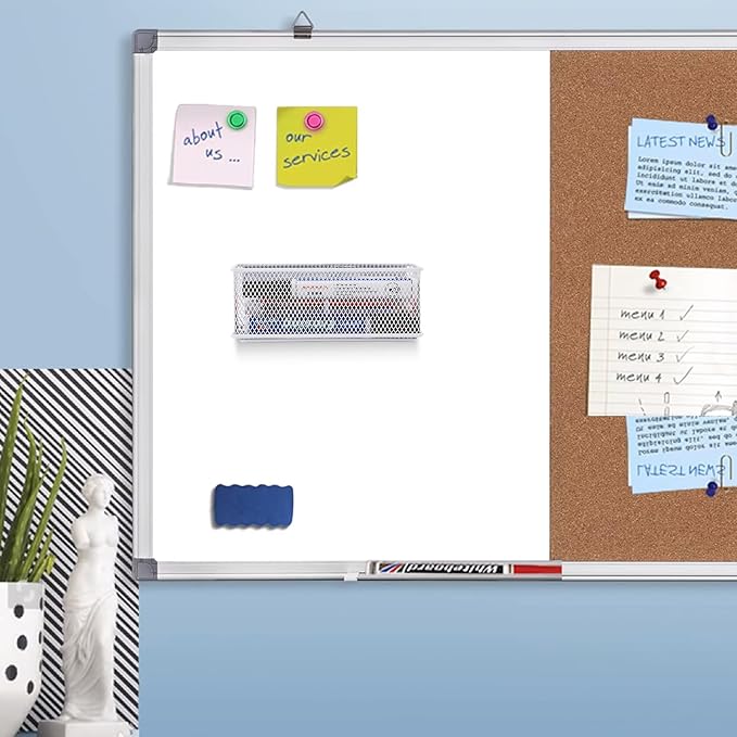 6.29"x2.28"x2.48" Magnetic Basket for Whiteboard White Magnetic Basket for Fridge Magnetic Organizer Holder with 5 Strong Magnets Magnetic Holder for Refrigerator Locker-CasaMuseHome