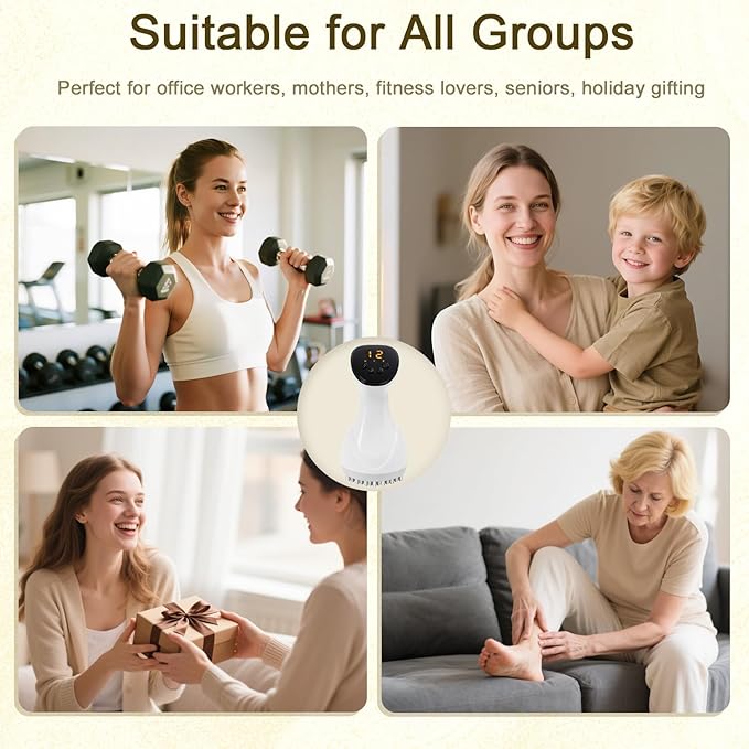 2025 Upgraded Lymphatic Drainage Massager Body Sculpting Machine Helps Reduce Stretch Marks & Cellulite for Legs, Arms & Belly Anti Cellulite Massage Tool with Light Heat & Vibration-CasaMuseHome