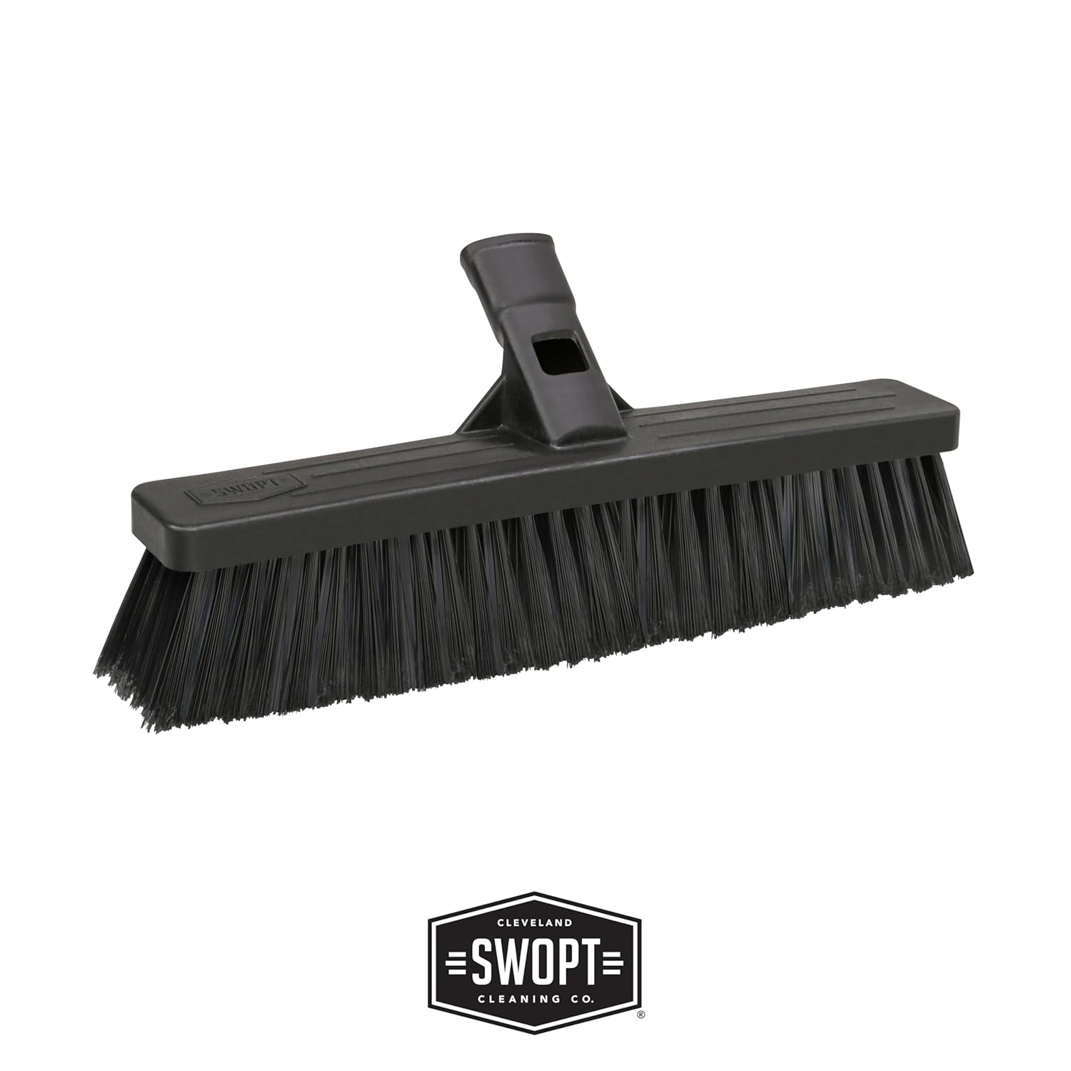 SWOPT Angled Broom Head + Push Broom Head + 17” Steel Dustpan – Multi-Surface Cleaning Kit Interchangeable with All SWOPT Cleaning Products for More Efficient Cleaning and Storage