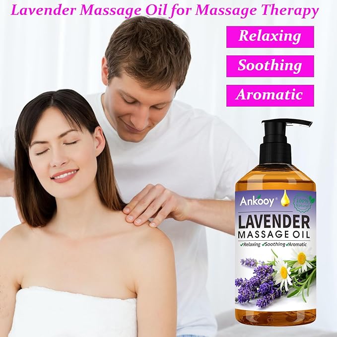 3 Pack Massage Oil for Massage Therapy,Sore Muscle Arnica Oil & Relaxing Lavender Oil & Ginger Oil Lymphatic Drainage & Massage Ball,Lymphatic Drainage Massager Body Oil,Massage Kit Gifts for Women-CasaMuseHome