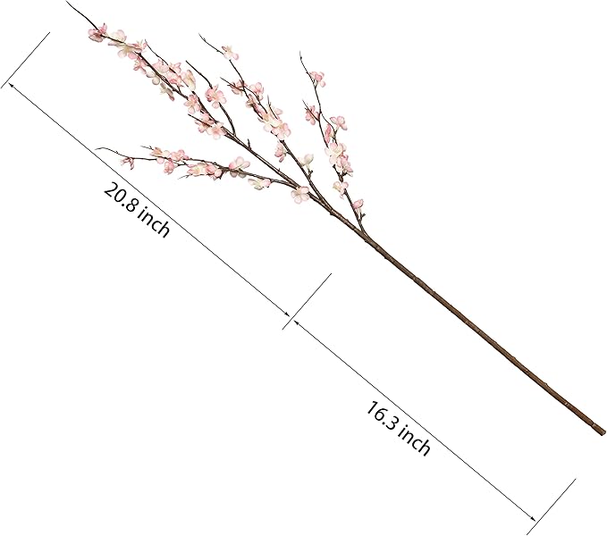 4Pcs Cherry Blossom Branches Artificial Flowers for Spring Summer Indoor Decoration,Faux Long Stem Artificial Flowers for Wedding Home Office Bedroom Party Table Centerpieces Decor (Pink)-CasaMuseHome