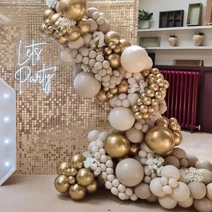 130pcs White Sand Balloons Different Sizes 18" 12" 10" 5" Off White Party Latex Balloons for Birthday Baby Shower Graduation Wedding Gender Reveal Anniversary Party Decorations-CasaMuseHome