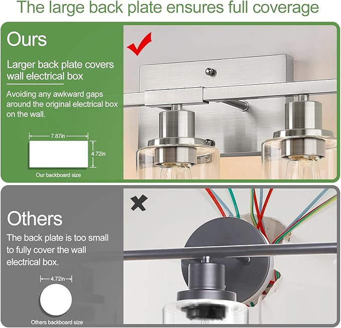 5-Light Bathroom Light Fixtures, Brushed Nickel Bathroom Vanity Light with Clear Glass Shades, Modern Bathroom Wall Lamp for Mirror Living Room Cabinet Bedroom Porch-CasaMuseHome