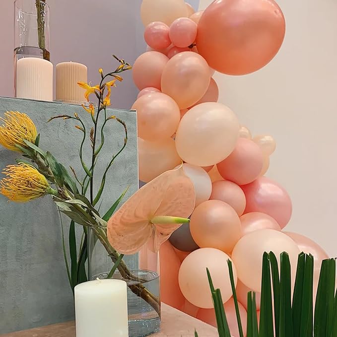 130pcs Coral Red Balloons Different Sizes 18" 12" 10" 5" Pastel Red Latex Balloon Garland Arch Kit for Birthday Baby Shower Graduation Wedding Valentine's Day Christmas Party Decorations-CasaMuseHome