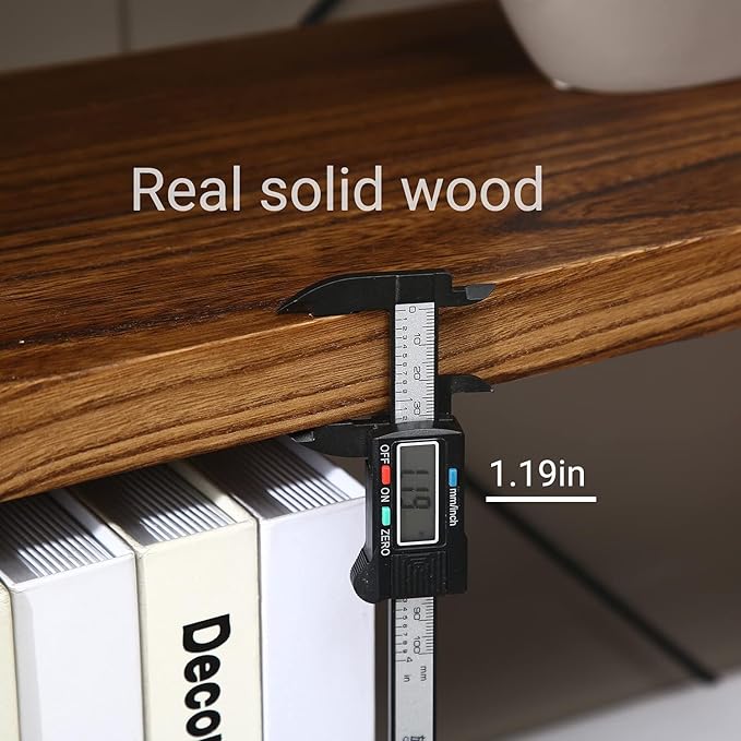 5 Tier Bookcase, Solid Wood Bookshelf Rustic Vintage Industrial Etagere Bookcase, Metal and Wood Free Vintage Bookshelf, Retro Brown (Real Wood) (5-Tiers)-CasaMuseHome