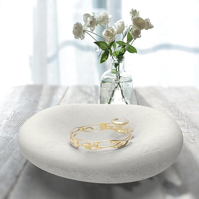 6.3 Inch Concrete Bowl, Modern Decorative Home Decor, Jewelry Tray, Asymmetrical Concrete Organic Bowl, Minimalist Tray-CasaMuseHome
