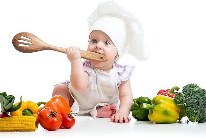 Acacia Wooden Spoons for Cooking: 5-Piece Kitchen & Cooking Utensils Set - Wooden Spatula, Slotted & Pasta Spoon - Essential Wooden Utensil Set-CasaMuseHome