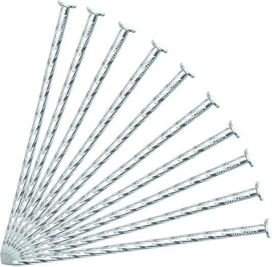 50/100/150 Pack 6" Solid Galvanized Non-Rust Metal Garden Stakes Spiral Landscape Edging Anchors for Paver Edging, Gardening, House Construction, etc (100)-CasaMuseHome