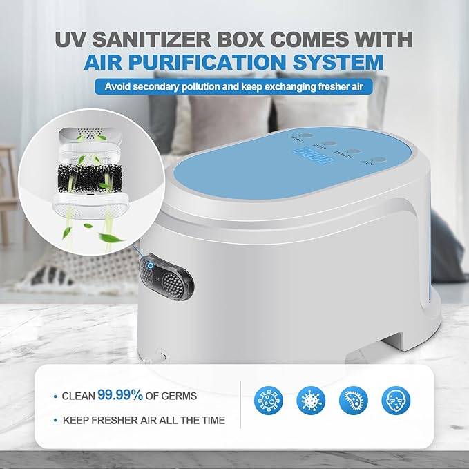 2025 Newest UV Sanitizer Box, for Portable Cleaner and Sanitizing Machine with Hose/Mask/Home Supplies/Travel/Baby Bottle/Phone-CasaMuseHome