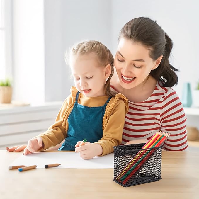 4.5'' × 2.2'' × 3.5'' Magnetic Basket for Whiteboard Black Magnetic Basket for fridge, Magnetic Locker Organizer Holder with 4 Strong Magnets, Magnetic Holder for Refrigerator Locker,-CasaMuseHome