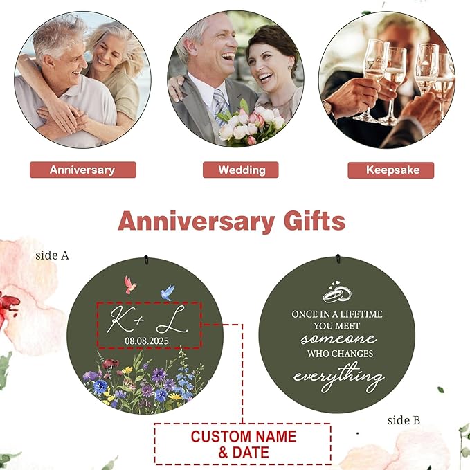 2025 Wedding Wind Chimes for Couple, Deep Tone Personalized Wind Chime, Wedding Gifts for Couples, Customized Windchime for Husband/Wife-CasaMuseHome