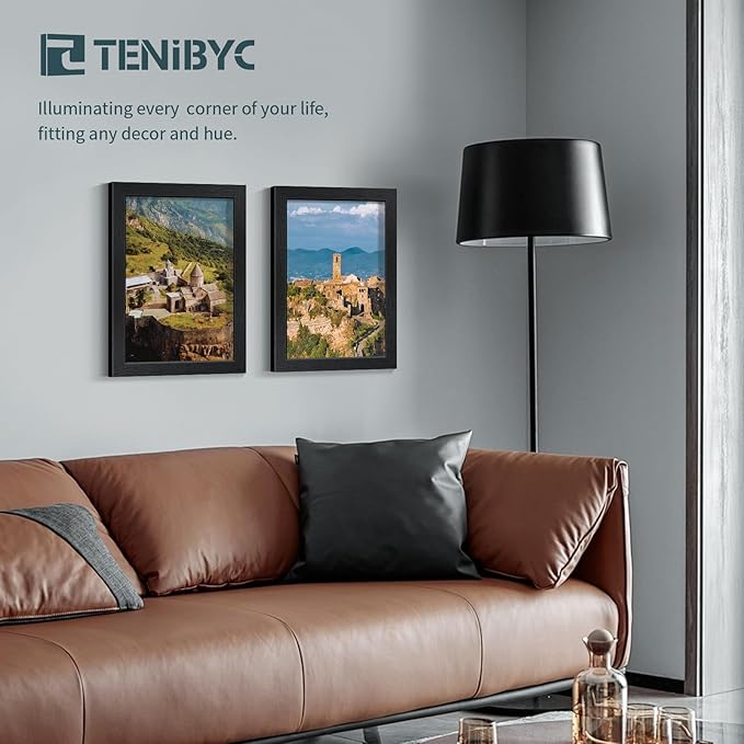 9x12 Frame 3 Pack - Black Woodgrain, 9 x 12 Picture Frame with HD Tempered Glass, Table or Wall Display-CasaMuseHome