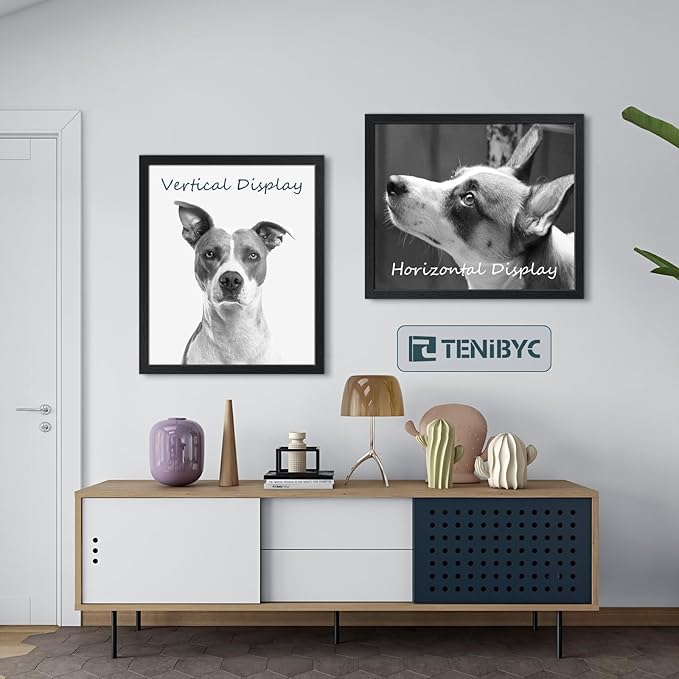 20x24 Picture Frame Set of 3, Textured Black Solid Wood Poster Frame, Wall Gallery Frame-CasaMuseHome