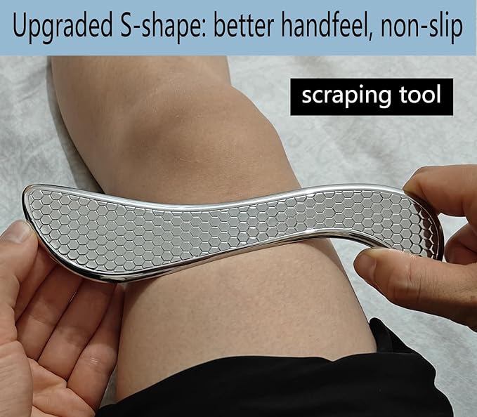 4 in 1 Stainless Steel Muscle Scraper Tool Set, IASTM Physical Therapy Massage Tools, Gua Sha Massage Scraping Tool with Storage Case-CasaMuseHome