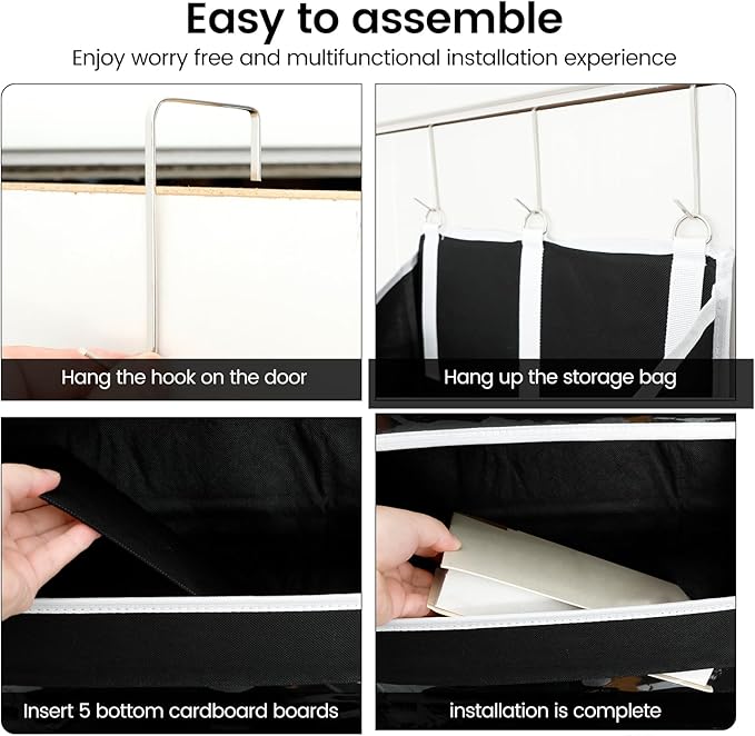 Over the Door Organizer with 5 Large Pockets and 10 Side Mesh Pockets Visible Closet Hanging Organizer Large Capacity Behind Door Storage Organizer for Home Office Bathroom Bedroom-CasaMuseHome