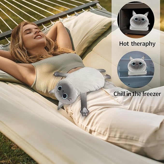 2PCS Large Microwave Heating Pads for Cramps Pain Relief, Moist Microwavable Period Menstrual Heat Packs, Cordless Warm Compress Gift for Mothers Day, Birthday, Thanksgiving, Christmas, 21*12" + 17*9"-CasaMuseHome