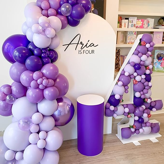 130pcs Dark Purple Balloons Different Sizes 18" 12" 10" 5" Party Latex Balloons for Birthday Halloween Graduation Baby Shower Anniversary Party Decorations-CasaMuseHome