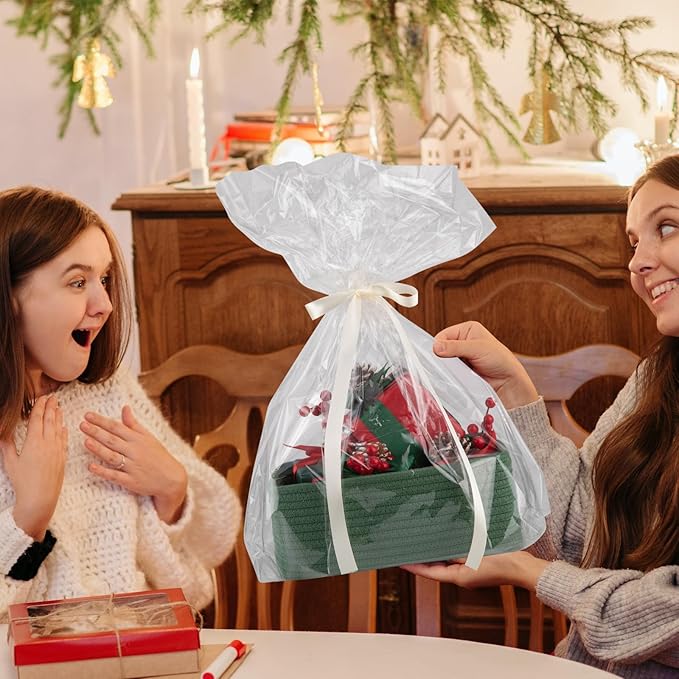 4 Pack Small Storage Shelf Baskets for Organizing, Mini Woven Rope Storage Bins for Towels, Cute Decorative Closet Organizer，Baby Nursery, Gift Empty Baskets -13''Lx8.66''Wx5.11''H-Green-CasaMuseHome