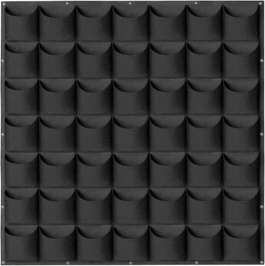 49 Pockets Hanging Planter Bags, Hanging Vertical Wall Mounted Plant Planting Grow Bags, Herb Garden Planter Outdoor Indoor Growing Bag, Gardening Vertical Greening Flower Container(1m×1m, Black)-CasaMuseHome