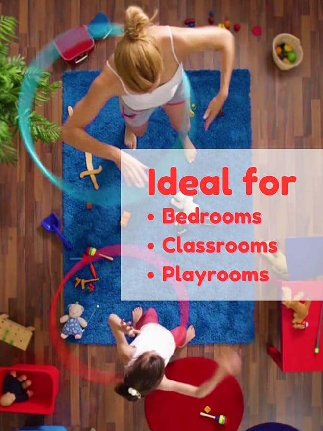 KOECKRITZ Soft and Colorful Kids Classroom Area Rugs (Passes Flammability Pill Test) Many Sizes and Bright Colors to Select from (6' x 6', Lemon)-CasaMuseHome