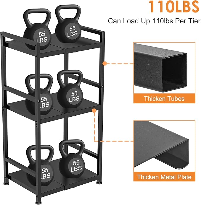 3-Tier Expandable Storage Shelves, 110LBS Heavy Duty Metal Shelving Unit, Adjustable Laundry Room Organization and Storage Shelf Rack,Ideal Narrow Bathroom Kitchen Laundry Room Organizer,Free-Standing-CasaMuseHome