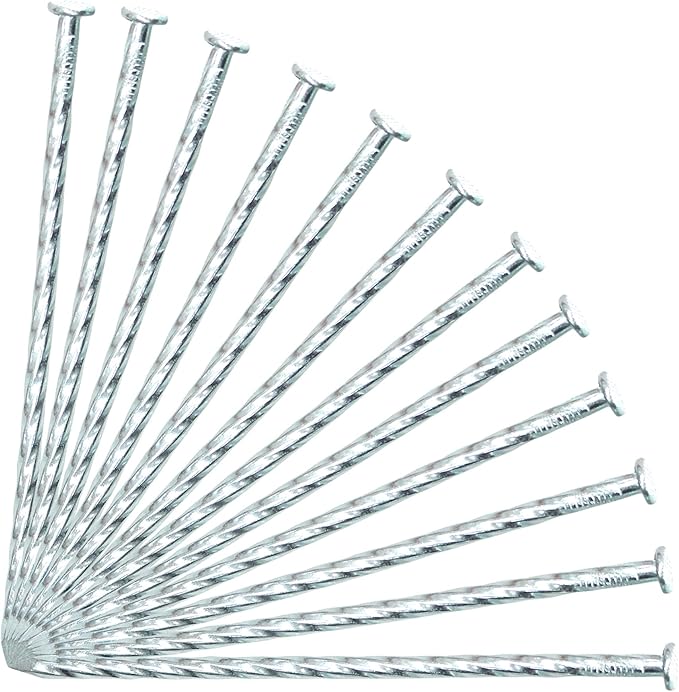 50/100/150 Pack 6" Solid Galvanized Non-Rust Metal Garden Stakes Spiral Landscape Edging Anchors for Paver Edging, Gardening, House Construction, etc (150)-CasaMuseHome