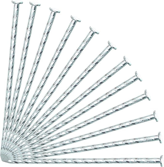 50/100/150 Pack 6" Solid Galvanized Non-Rust Metal Garden Stakes Spiral Landscape Edging Anchors for Paver Edging, Gardening, House Construction, etc (150)-CasaMuseHome