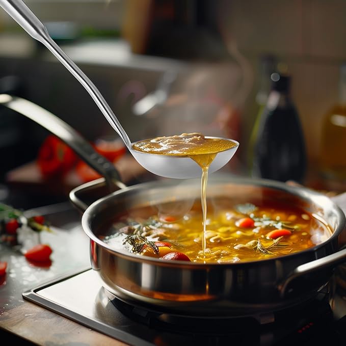 14-15" Wok Spatula and Ladle,2 PCS Wok Tools Set,304 Stainlss Steel Cooking Utensils,Matte Wok Accessories,Solid Wok Utensils-CasaMuseHome