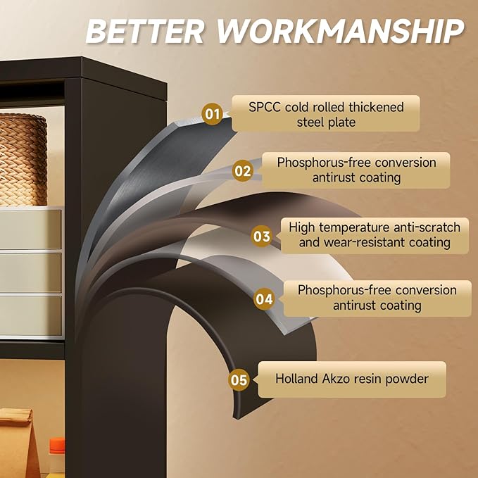 6 Cube Storage Organizer, Black Bookshelf with Storage, 2 Tier Storage Cubes, Freestanding Storage Organizer with Shelves for Living Room, Study-CasaMuseHome