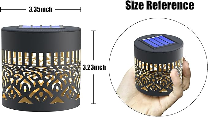 4 Pack Solar Fence Lights Metal Solar Powered Outdoor Wall Deck Step Lights Mandala Theme Waterproof Fence Light for Garden Post Patio Backyard Decor (4 Pack)-CasaMuseHome